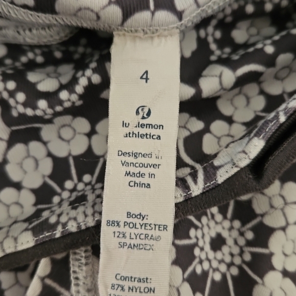Lululemon Womens Floral Compass Black And White Colorblocked Mid Rise Pant 4 - Picture 7 of 10